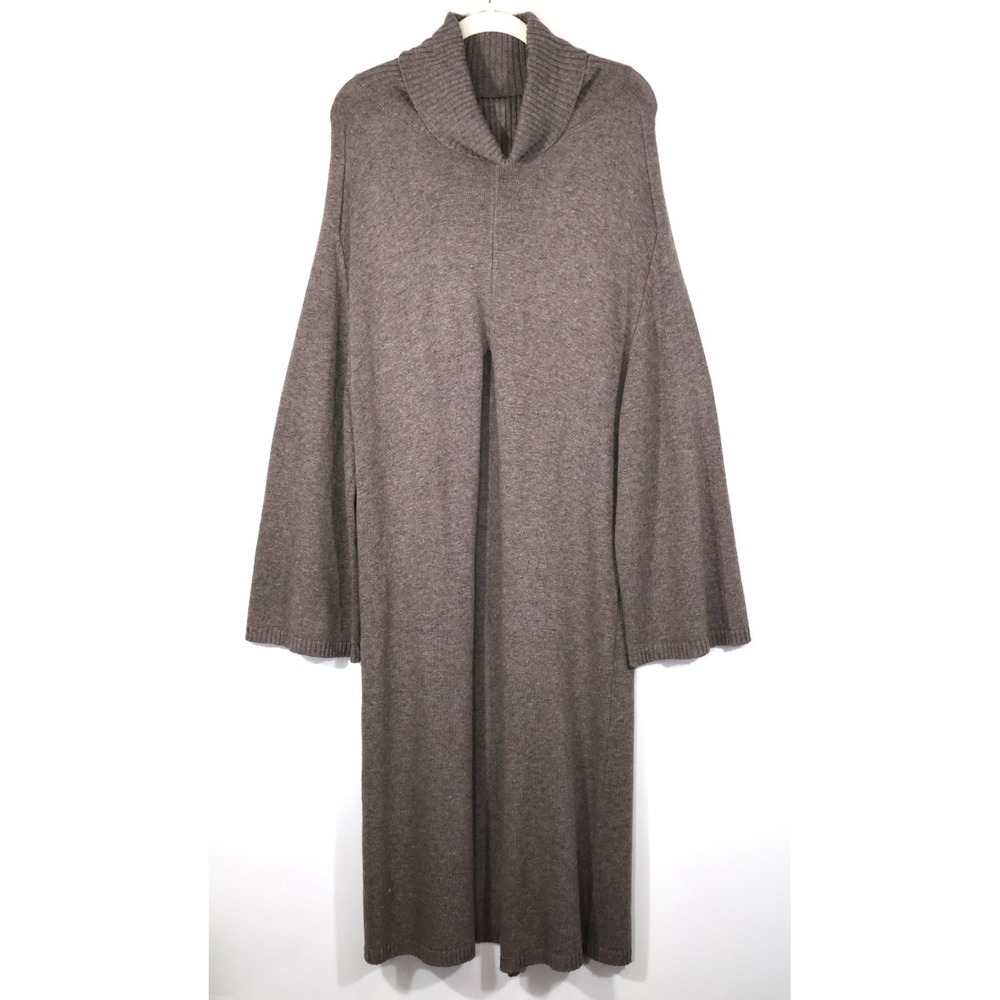 Ruti Minimalist Style Long Sweater Women's S/M Brown Knit Scandinavian Boho Luxe